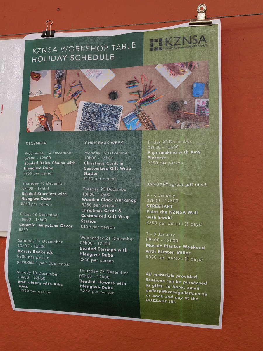 Everyone's heartbroken about <a href="/eThekwiniM/">eThekwini Municipality</a> #Durban beaches situation. There are still other amazing things to do. Get to one of my all time heart spots <a href="/kznsagallery/">KZNSA</a>. January 2023 has epic art sessions and one with the legendary <a href="/Ewokessay/">iainEWOKrobinson</a>. I can't wait!