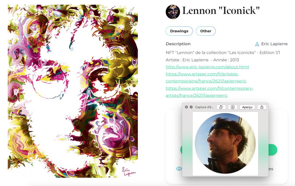 lapierreeric01's tweet image. Artwork "Lennon"- Edition 1/1 kalart.utip.io/auction/1229/L… #nftart #nftdrop #nftcollector #nftartist #nftcollection #NFTs #johnlennon #TheBeatles @Kalart_team