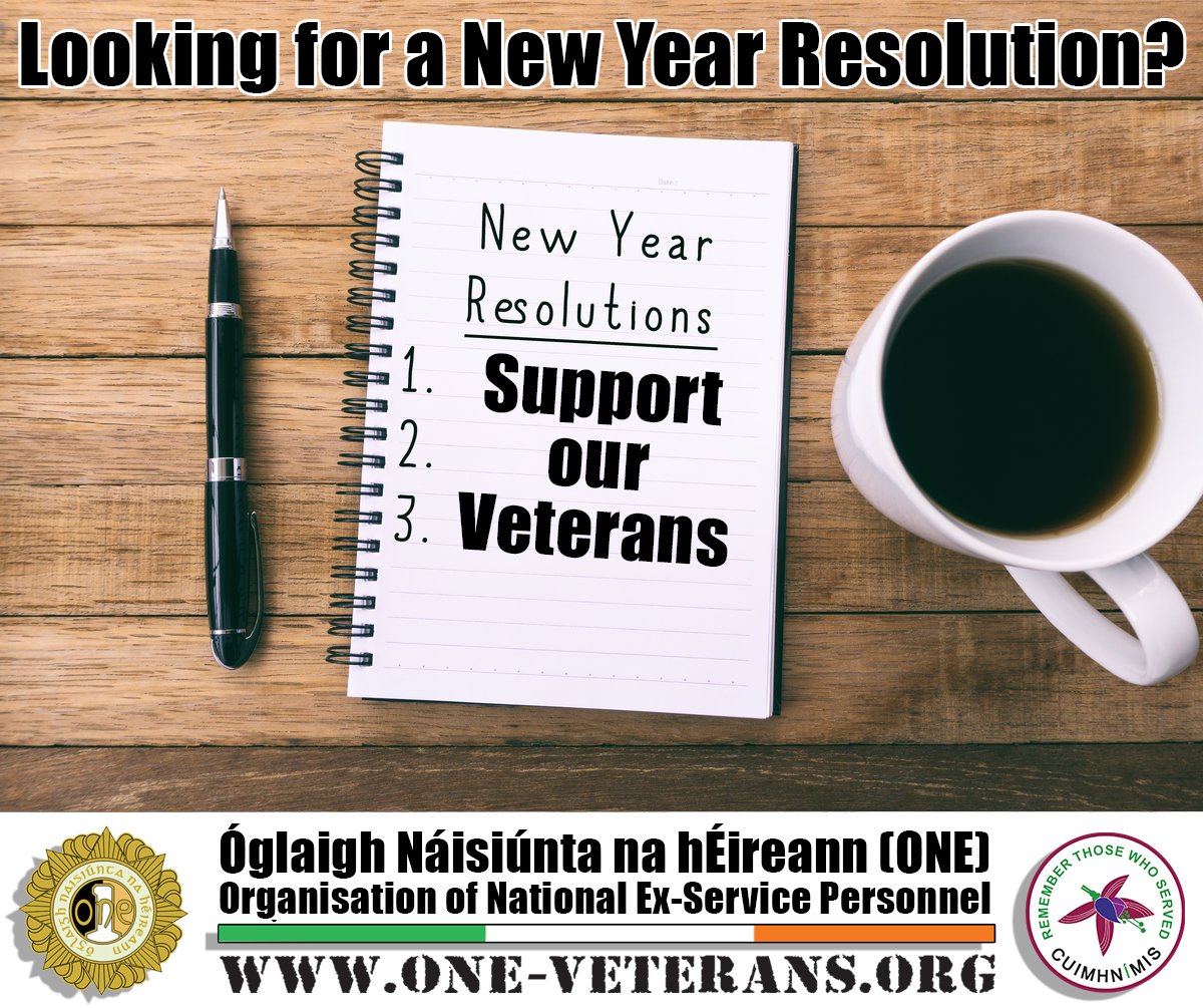 DON'T FORGET YOUR NEW YEAR RESOLUTIONS

You could support #DefenceForces #Charity ONE with their Homeless #Veterans initiatives from €2 a month #Donation

Here: one-veterans.org/blog/new-year-…

#MilitaryFamily #DefenceCommunity #NewYear2022 #NewYear2023 #NewYearResolutions #NewYearNewMe