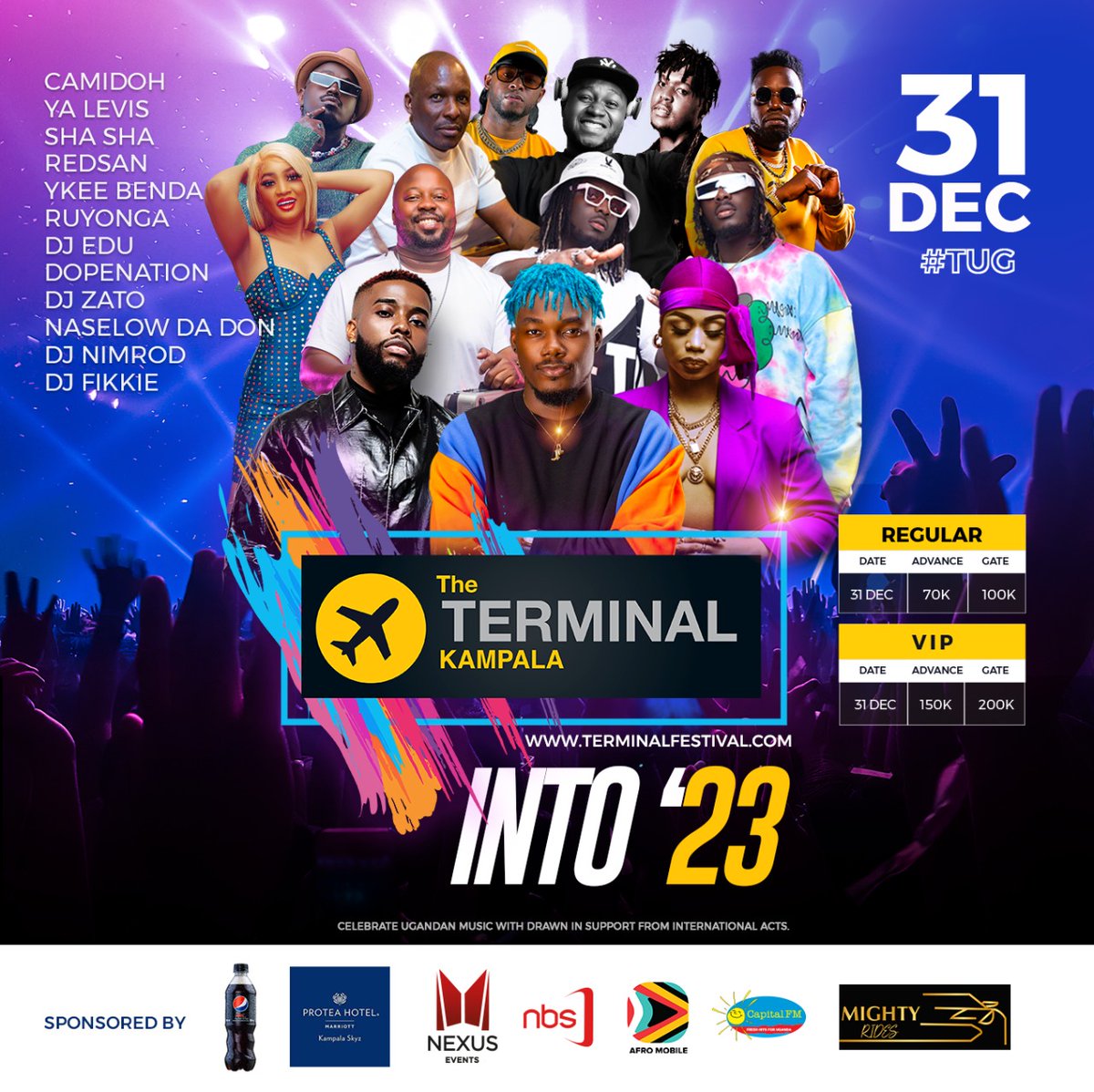 terminalkampala's tweet photo. The moment we've all been waiting for. 🎉
With an incredible lineup of International acts, hitmakers, Trendsetters and Global sensational icons, this is going to be the ultimate musical experience. Happening today LIVE at the Lugogo cricket oval. #TerminalKampala https://t.co/1eAdkDmPRR