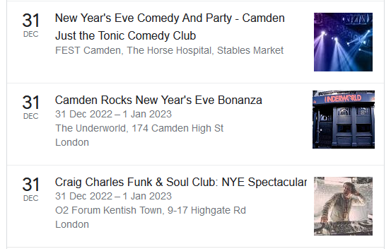 camdentownradio's tweet photo. There's a choice of great entertainment in Camden this New Year's Eve...  Rock the new year in !  #camdentown #london #music #shows #newyearseve #stablesmarket  @TheUnderworld @CCfunkandsoul @O2ForumKTown 🎸🎹🎵📻 https://t.co/Zl1ewB14uq