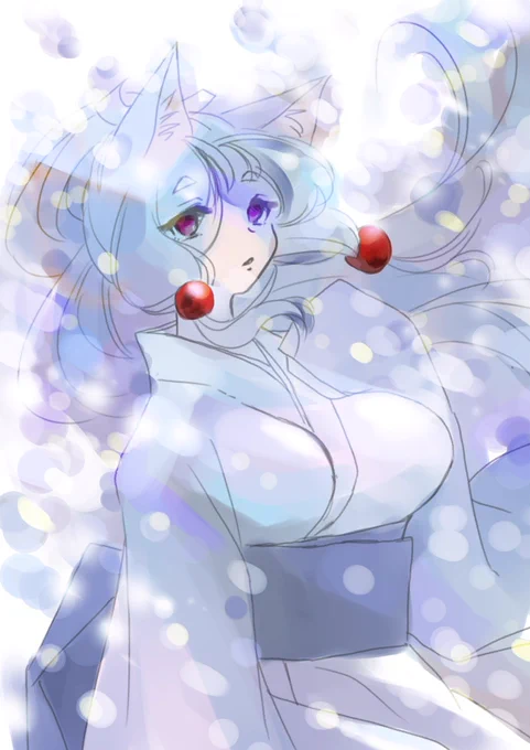 #東北ずん子深夜の真剣お絵描き60分一本勝負雪女ねえさまもののけ渋滞w 