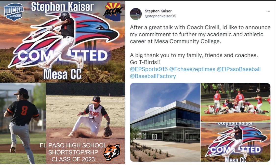 ElPasoBaseball's tweet photo. Congratulations Stephen! Go be great! https://t.co/yQvwdnsSfc