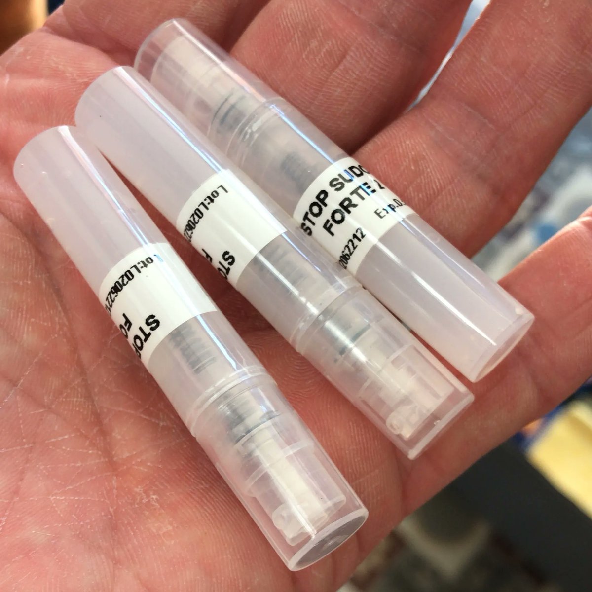 chalk_rebels's tweet photo. One of the first things we tried out at Chalk Rebels was to make liquid without magnesium carbonate We settled on modifying an anti-perspirant. We did many rounds of formulations until we ended up with Crystal Chalk. First samples looked like this #buildinpublic #climbing #chalk https://t.co/QsKxxs1eGA