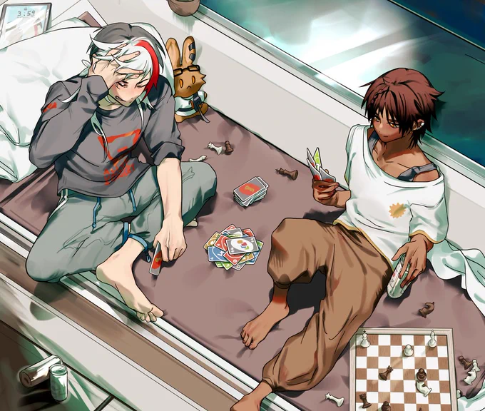#极刺 #エリソー"Bro, just how many draw 2 and draw 4′s do you have???! Just let me win so we can go sleep""I'm not sleeping on the floor""We can just share the bed??!!!!!" 