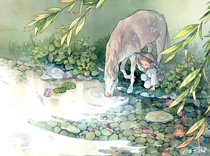 こちらの絵は以前京都府立植物園で開催された常花の苑さんでの作品と常花の苑×PHO STOREコラボグッズ(での作品と同シリーズです 
