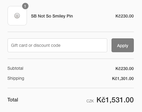 martyhol's tweet photo. @ThatKevinSmith: Dude, I love you; but how can you guys possibly justify a $58 shipping charge on a $10 pin badge? Czech Republic, btw. https://t.co/J9W5LIm4P4