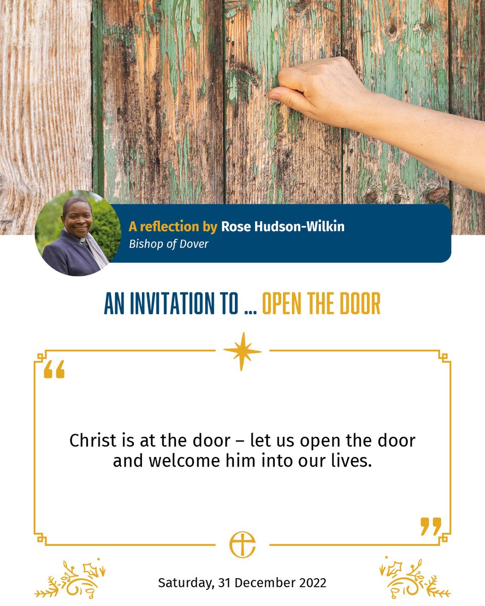 churchofengland's tweet photo. '“Listen! I am standing at the door, knocking…"' 🚪 

- Revelation 3.20

@doverbishop, Rose Hudson-Wilkin, explores Christ’s invitation to us today. 

Read or listen to the full reflection in the way that suits you, at https://t.co/ZiQuS64pTr. ⭐ https://t.co/ufVvRpwv0r