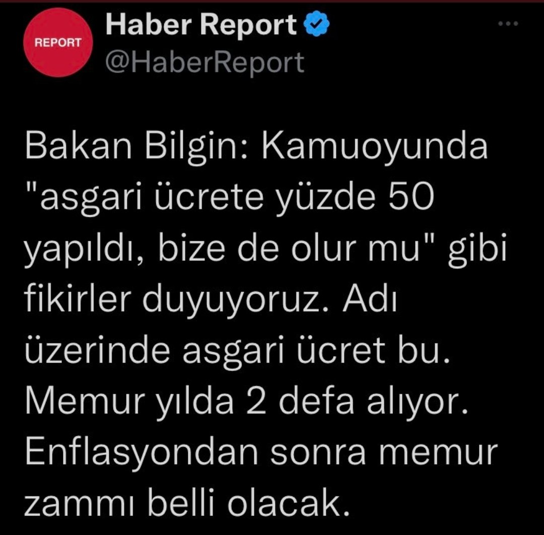 Bakan <a href="/vedatbilgn/">Vedat Bilgin</a>
📌 Memur yılda iki kez zam alıyor diyor kısaca asgari ücret kadar zam beklemeyin demeye getiriyor.
📌 Her zam cebimizden eksiltiyor çünkü enflasyon farkı dışında hiç bir şey alamadık.
#MemurunBeklentisi