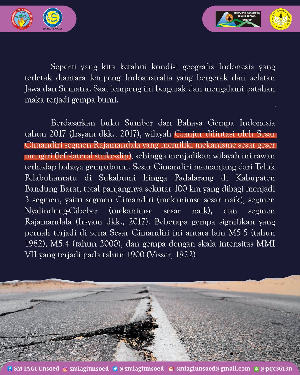 SMIAGIUnsoed's tweet photo. [TRIVIA #6 : Analisis Gempabumi Cianjur &amp; Fakta Terbarunya!]

Akhirnya Trivia hadir kembali dengan informasi yang menarik dan bermanfaat! Pada Trivia #6 kali ini kita akan membahas Gempa Cianjur, nih!

___________________
SM-IAGI UNSOED 2022

#iagi
#smiagi
#smiagiunsoed https://t.co/8sBZUzB373