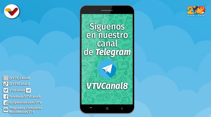 #ÚNETE | Recibe en tu dispositivo móvil información de interés nacional e internacional con nuestro canal en Telegram 😆 t.me/vtv_canal8 #VenezuelaFeliz2023
