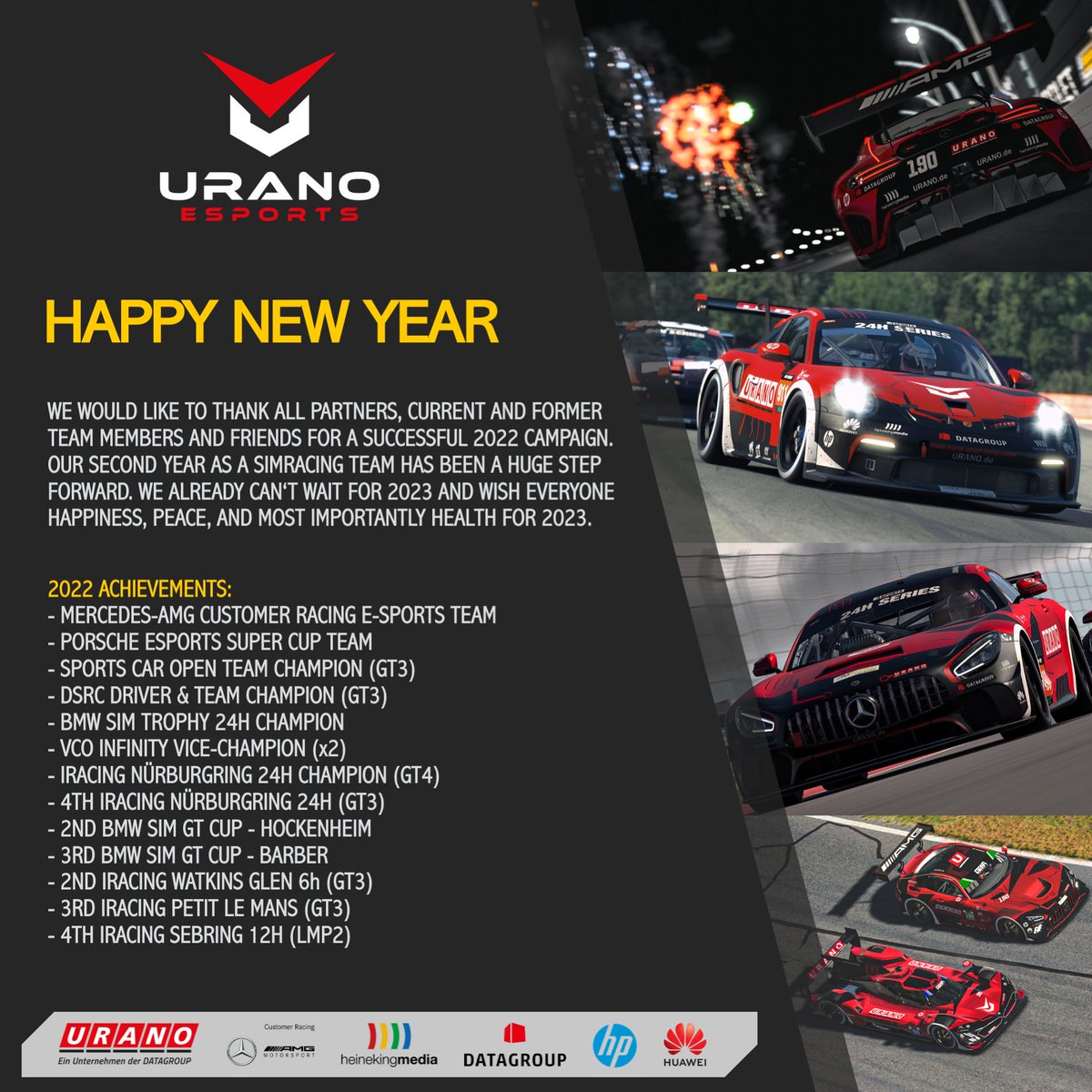Our second full year as #simracing team has been another step forward. We would like to thank the #iracing community for great battles on the track. See you all in 2023!