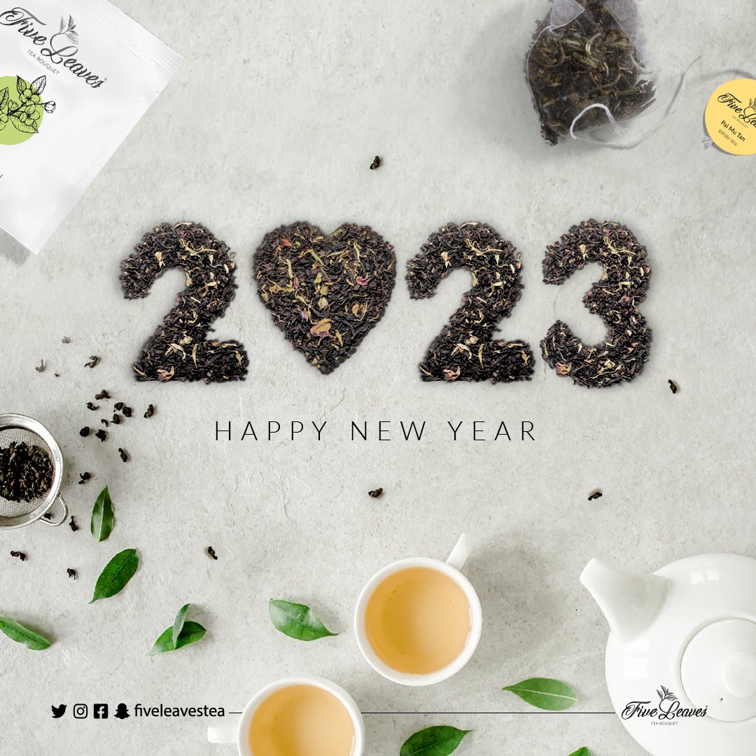 FiveleavesTea's tweet photo. Cheers to 2022 and coming together with a cup of tea. Let’s bring on 2023! ✨

محبي الشاي كل عام وأنتم بخير، سنة سعيدة مليئة بالتفاؤل والشاي ✨

#سنة_جديدة_2023 #عام_جديد_2023 
#HappyNewYear https://t.co/26mlPIyyyt