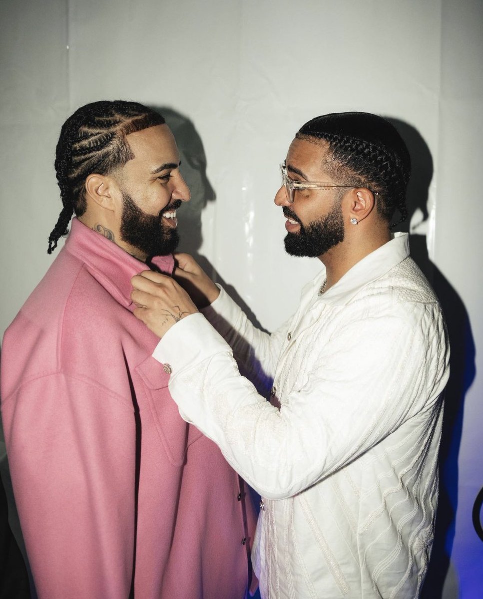 LAxFLAME's tweet image. Drake and French Montana look like twins here 😭