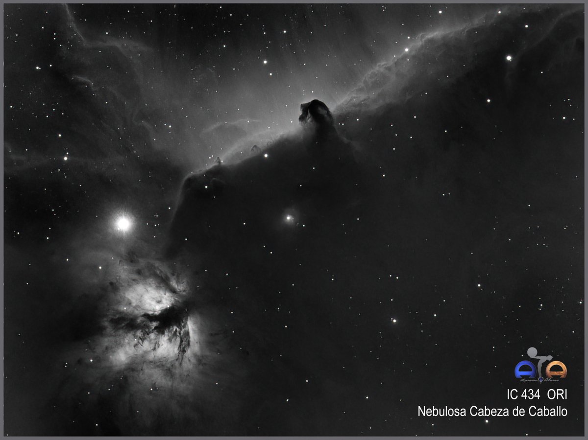 IC 434 ORI
Nebulosa Cabeza de Caballo
.
Atik 314L+
SW ED72
20x240" en Ha
Bortle 7
Siril
Ramon Alamo
.
#Astrophotography #longexposure #astronomy #atik314L #ED72 #Sky #Cosmos #astronomia #astrofotografia #orion #orionNebula #nebula #ic434 #cabezaDeCaballo #HorseHeadNebula