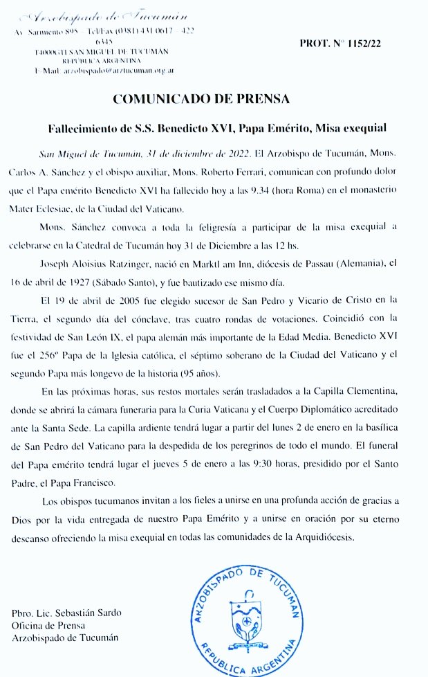 "Vengan benditos de mi Padre y reciban en herencia el Reino que les fue preparado..."
Benedicto descansa en los brazos de María y de Jesús después de tu largo peregrinar al servicio del Reino de Dios.
Descansa en paz y ruega al Señor por nosotros. #BenedictoXVI