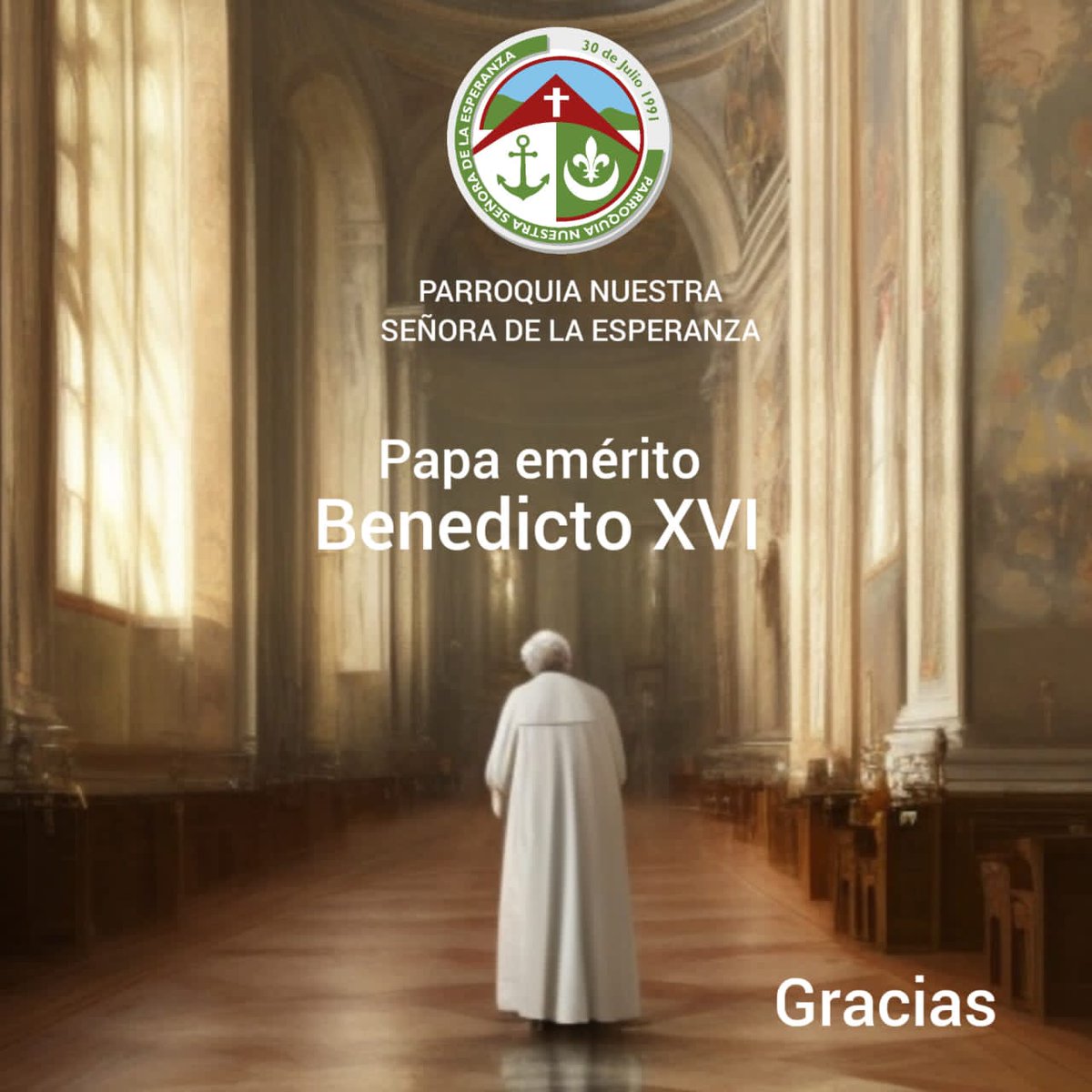 Papa emérito Benedicto XVI gracias #BenedictoXVI