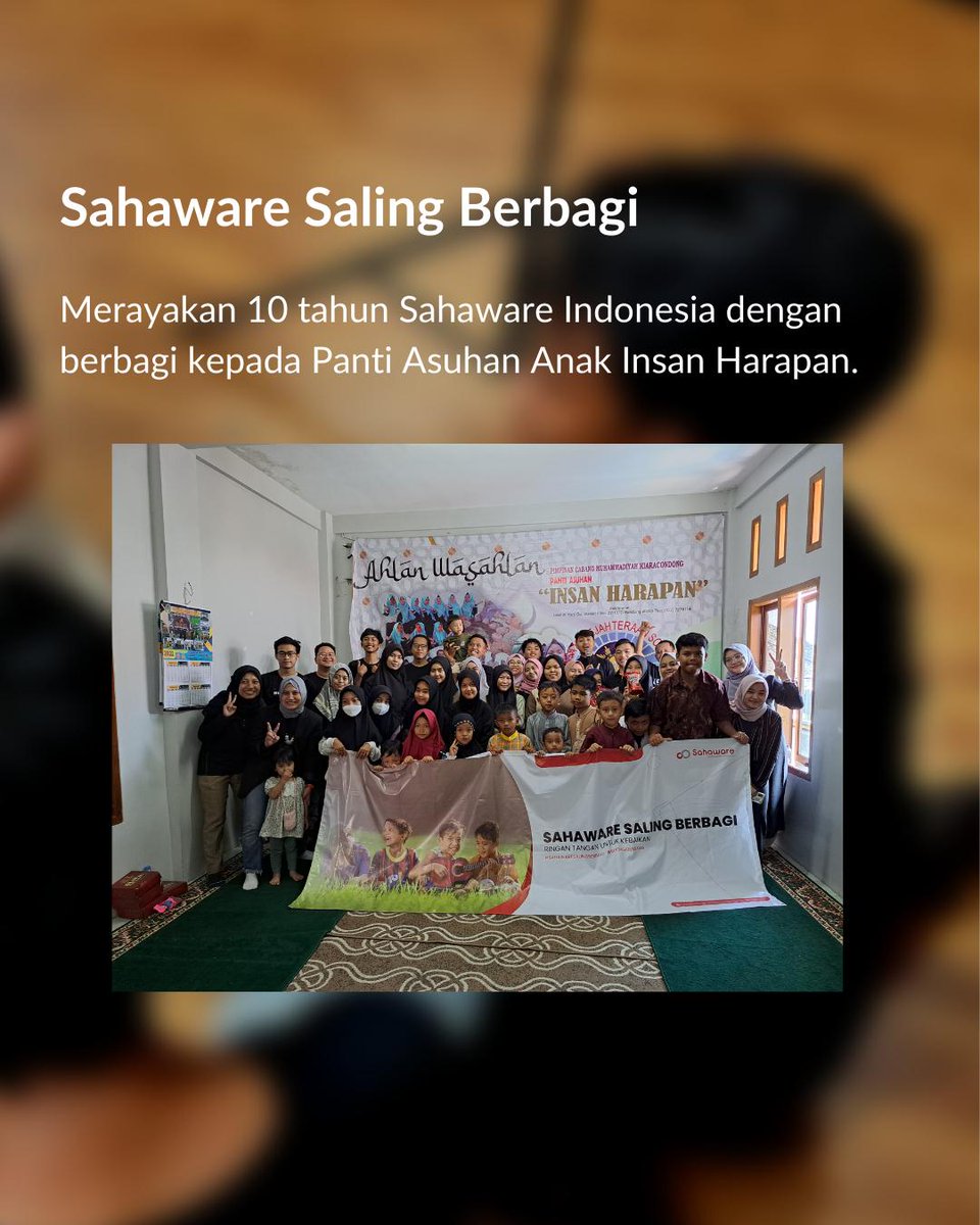 sahaware's tweet photo. Selain itu, ada juga kegiatan Road to Sahaware 5.0 untuk mempersiapkan rencana dan target tahun 2023. 

Sedangkan pada akhir tahun, Sahaware Indonesia merayakan hari ulang tahun dengan kegiatan Sahaware Saling Berbagi bersama Panti Asuhan Anak Insan Harapan. https://t.co/3M05WCjvb4