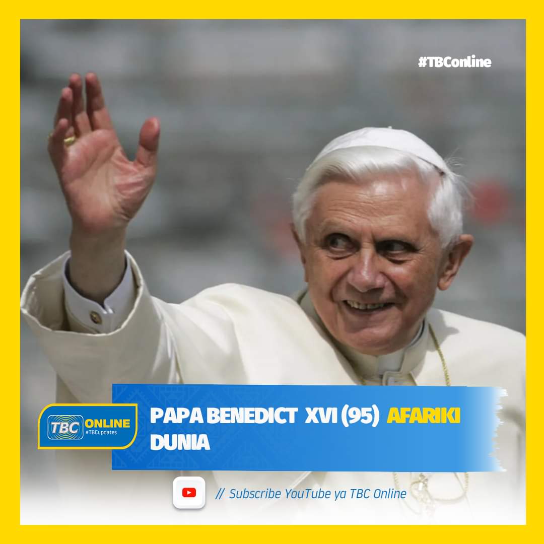 tbcfmtz's tweet photo. Kiongozi Mstaafu wa Kanisa Katoliki Duniani, Papa Benedict  XVI (95) amefariki dunia katika makazi yake Vatican.

Taarifa ya Vatican imesema "Kwa masikitiko ninawajulisha kuwa Papa Mstaafu, Benedict XVI amefariki leo saa 9:34 katika Monasteri ya Mater Ecclesiae huko Vatican." https://t.co/DBmI3t7OqR