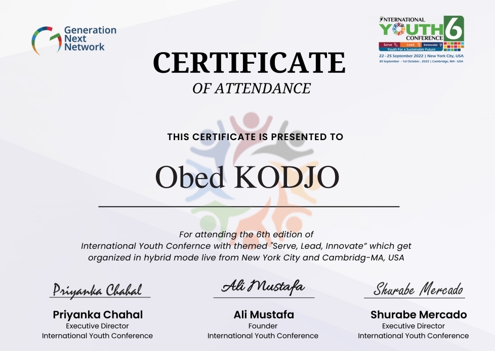 KodjoObed's tweet photo. Thank for my attending  at the International Youth Conference (#IYC6) and making it a huge success. International Youth Conference 6.
#UNHabitat
#agritropic https://t.co/xKgs4HITWw