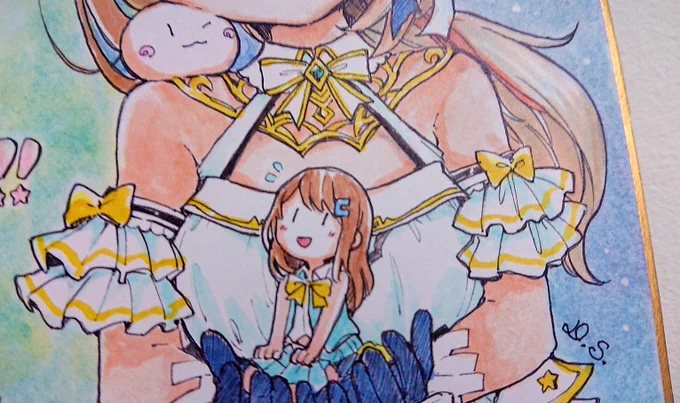 描き納めってわけじゃないけど5周年お祝いのときに送った色紙そういえば上げてなかったなと思い出して、今年のうちにおすそわけ(๑╹ᆺ╹)っペタ #soraArt 