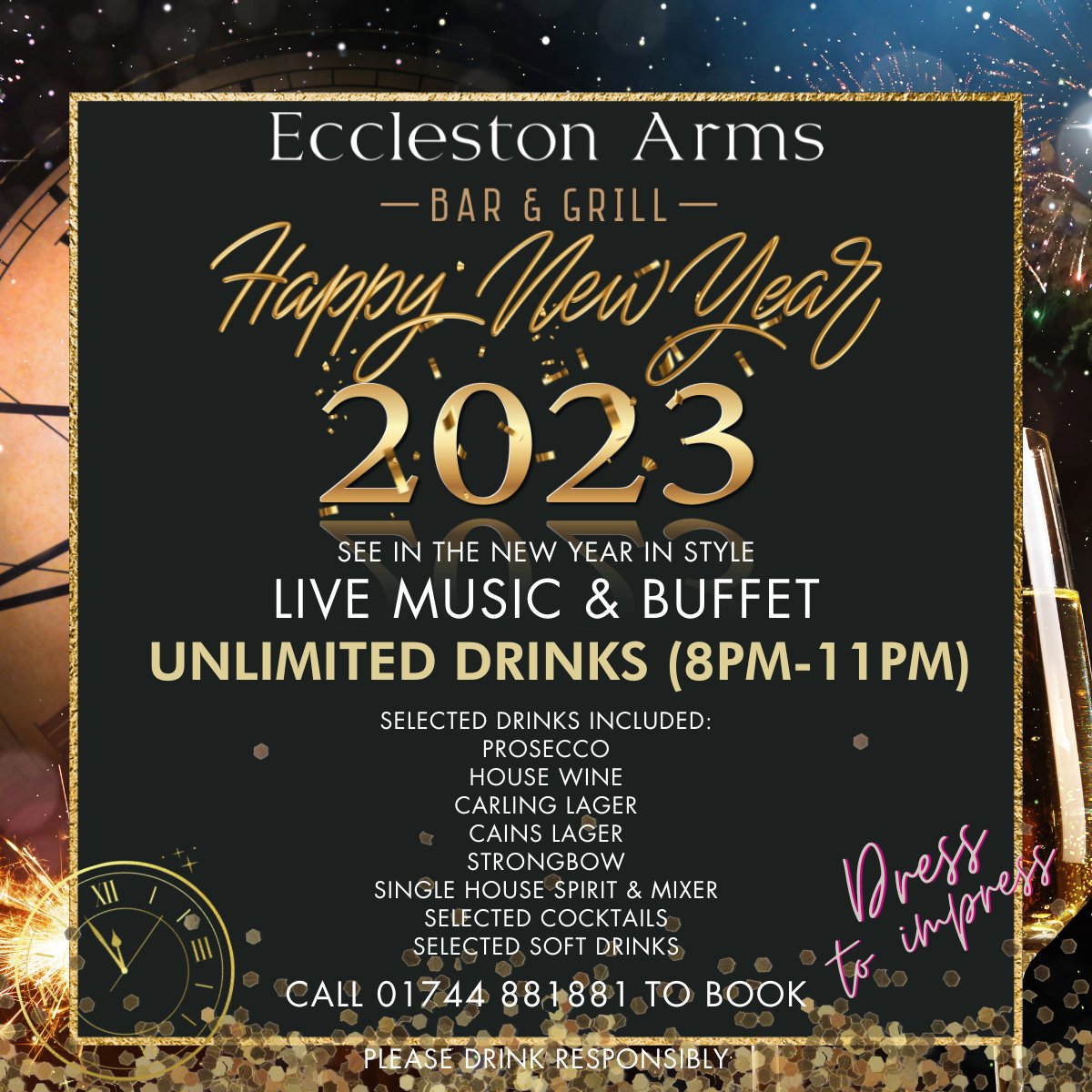 Due to a cancellation of a table of 10 for this evening we can now take a last minute booking 

Call 01744 881881 for more details