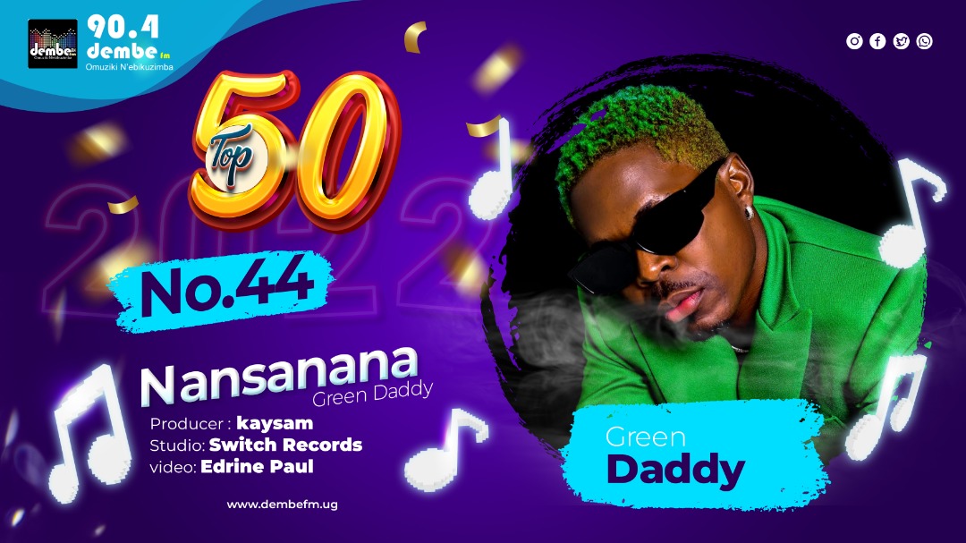 djjacobomutuze's tweet photo. Top50 CourtDown #Number44 #Nansanana by @greendaddyug  Np 90.4 #Dembefm 

Producer :- @kaysam_problem
Studio :-  @switchrecords
Video :- @edrinepaul_director https://t.co/XsUJkoWq19