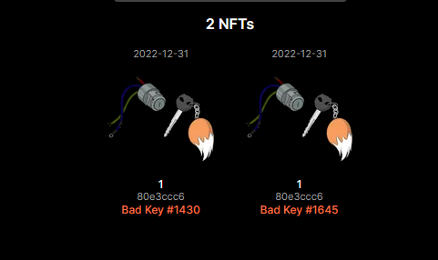 riicoo90's tweet photo. Transcendence has started! @BadFoxMC
received my first two keys and now its gonna get a lot more stressfull with making choices haha..
#nft #nftburn #transcendence #Badfox #nftcollectors #NFTProject #NFTCommmunity https://t.co/140vnXrUwv