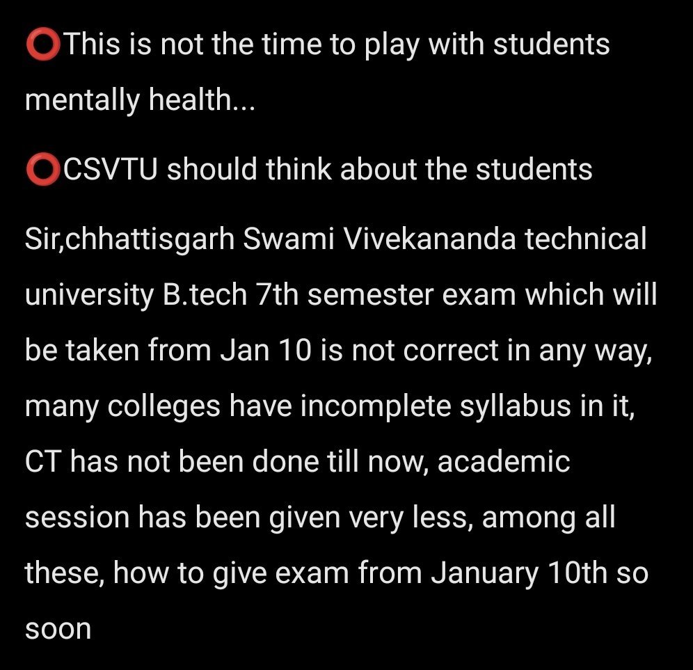 Rishabh55723547's tweet photo. #JusticeforCSVTUstudent
#boycott_CSVTU_ExamDate #CSVTUOnlineExam
@ChhattisgarhCMO @bhupeshbaghel @umeshpatelcgpyc @IBC24News @CsvtuN @CSVTUBhilai https://t.co/TVeZo3z8ew