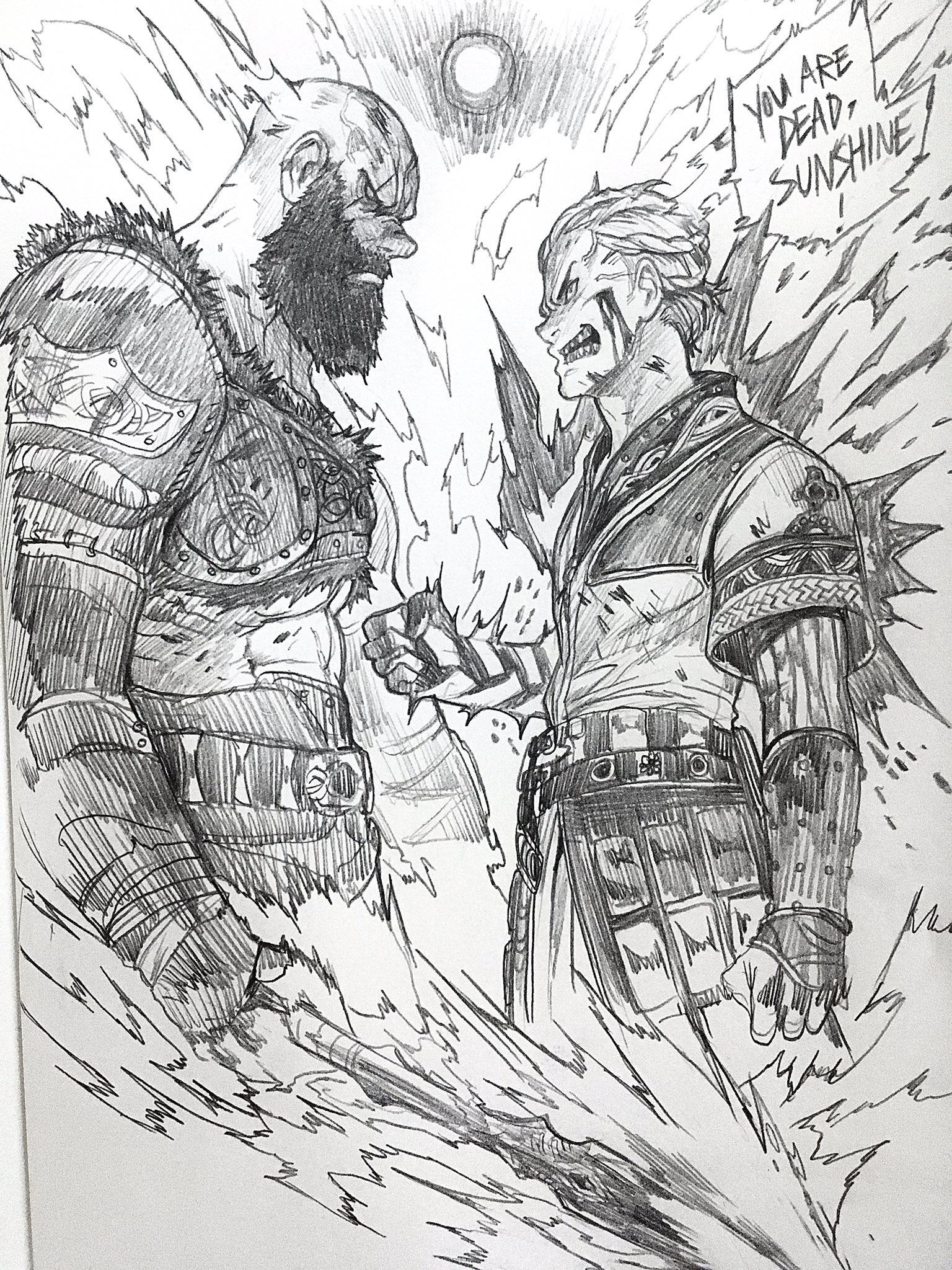 Kratos vs Thor by 文太 Evan Liu