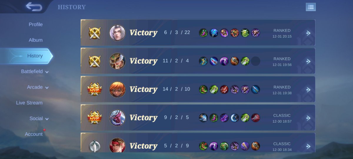 Jokex1314's tweet photo. New season, new win streak heheh with squad mate❤️
#mlbb #mobilelegends #rank #squadcheck #squad #season https://t.co/0ogunxL878