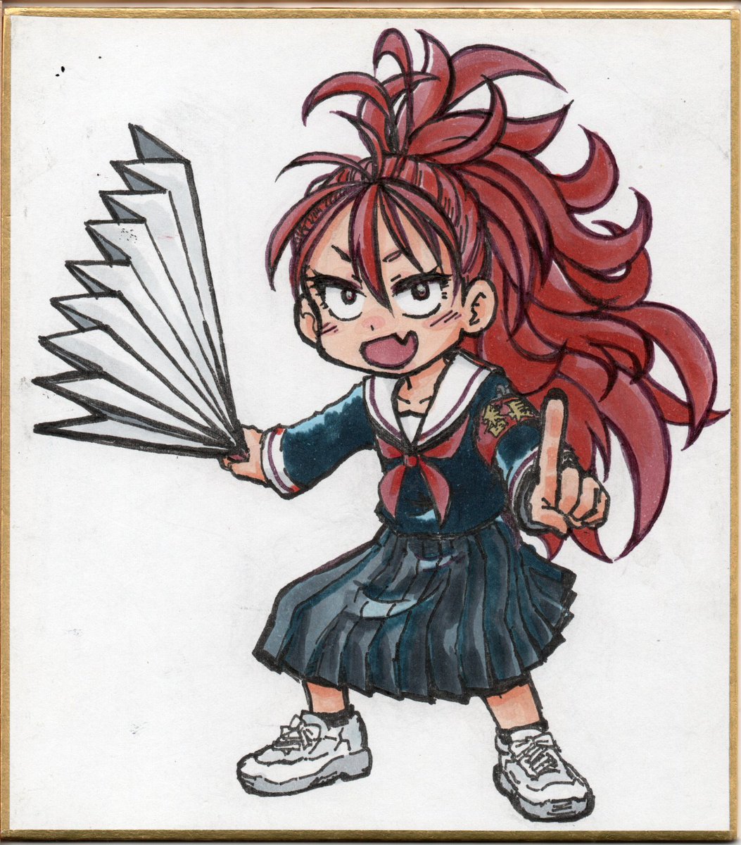 「#2022年自分が選ぶ今年の4枚創作・ケーキ屋の娘・うちわ・猫舌少女・悪魔シール」|くれじじ@5/5コミティアのイラスト