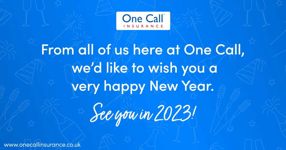 Happy New Year from all of us here at One Call. However you're choosing to celebrate, we hope that you have a wonderful and safe evening. See you in 2023! 🎇🥂