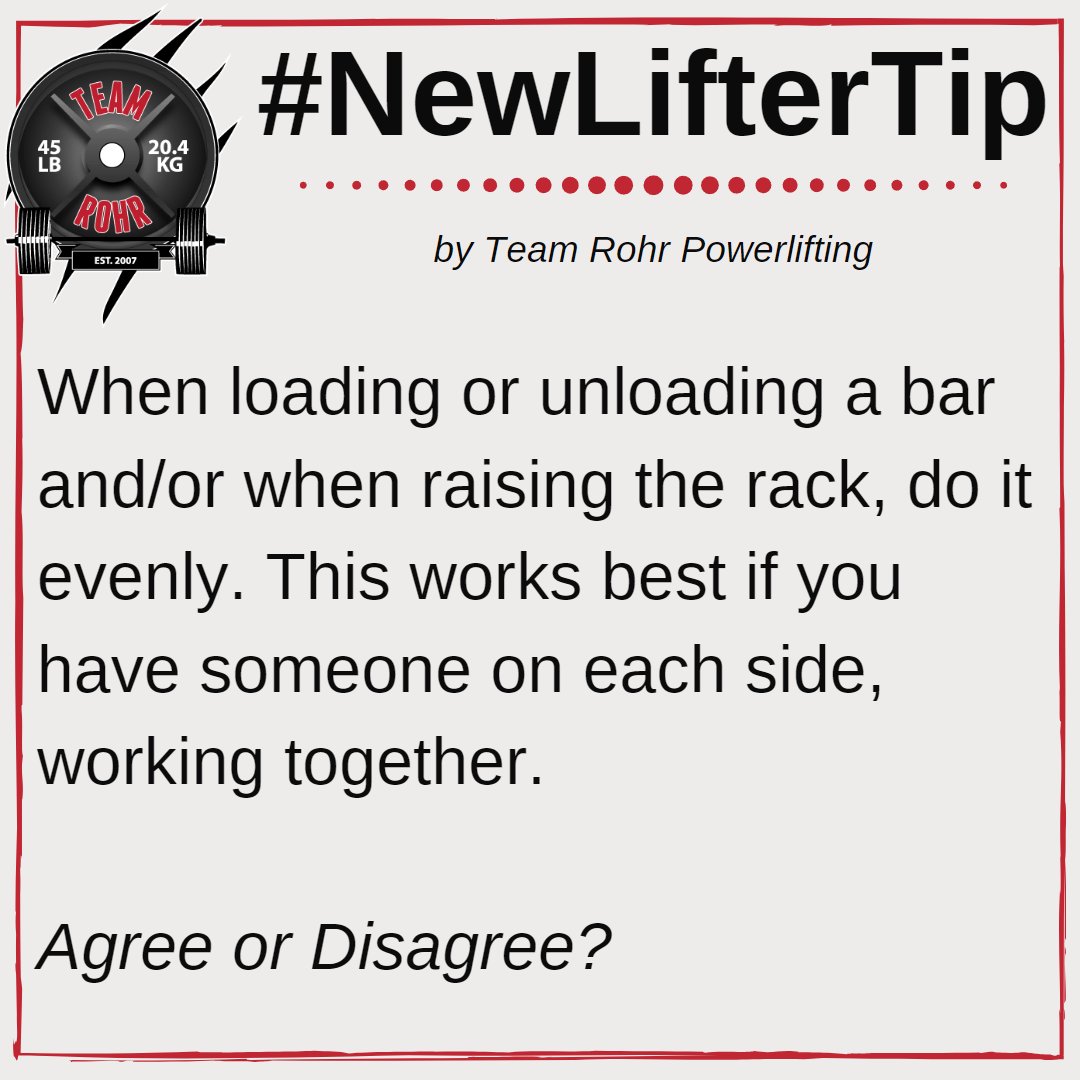 TeamRohr's tweet photo. Today's #NewLifterTip from Team Rohr Powerlifting⁣⁣⠀
⁣⁣⠀
#teamrohr #usapowerlifting #usapl #usaplga #powerliftingtips #rawpowerlifting #equippedpowerlifting #singleply #squat #benchpress #Powerlifting101 #gymlife #squatbenchdeadlift #gains #strengthcoach https://t.co/Q4RXmF0ekG