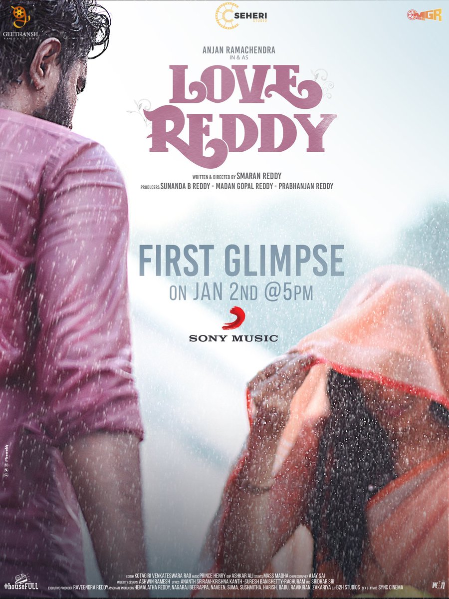 Stay tuned for the first glimpse of #LoveReddy coming your way on Jan 2nd at 5PM! 💕 @anjanramchendra @Shravani77 @p_smaranreddy @princesindala @ChotaKPrasad @Synccinema @B2Hstudios @LoveReddyFilm @SreedharSri4u