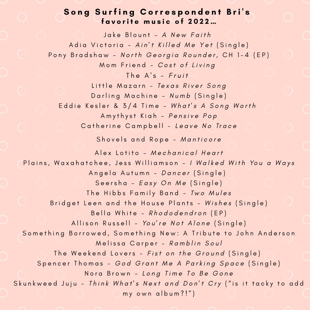Song Surfing Correspondent Bri put together an incredible #bestof2022 list! #indiemusic