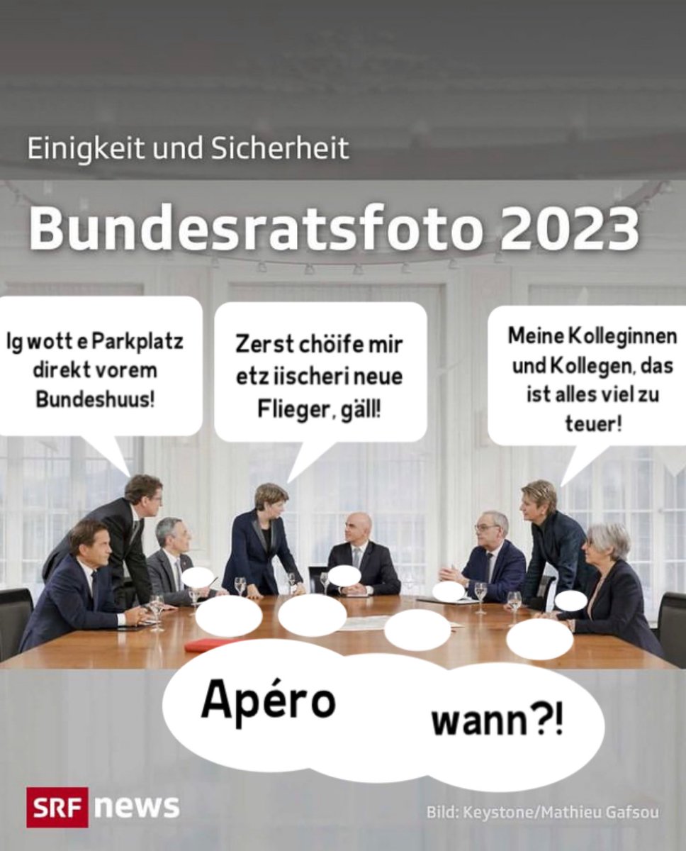 Die Deutschschweizer-Abteilung im #Bundesrat schonwieder am rumstressen…🙄 #Bundesratsfoto