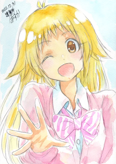 今年水彩使ってなかったので今年一番描いてた気がするうちの子の一人を描き納めがてら一年間ありがとうございました!来年も宜しくお願いします#オリジナルイラスト 