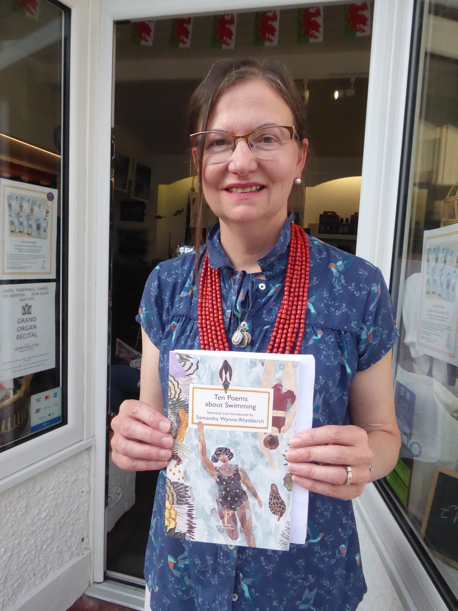SamRhydderch's tweet photo. Ten Poems About Swimming which I edited ⁦⁦@poetrycandle⁩ was the third top selling poetry book of the year at my brilliant local bookshop⁩ in #Aberaeron ⁦@TowersKatharine⁩ Thank you Karen &amp; Niki ⁦@GwisgoBookworm⁩ https://t.co/J4bvM26eiv