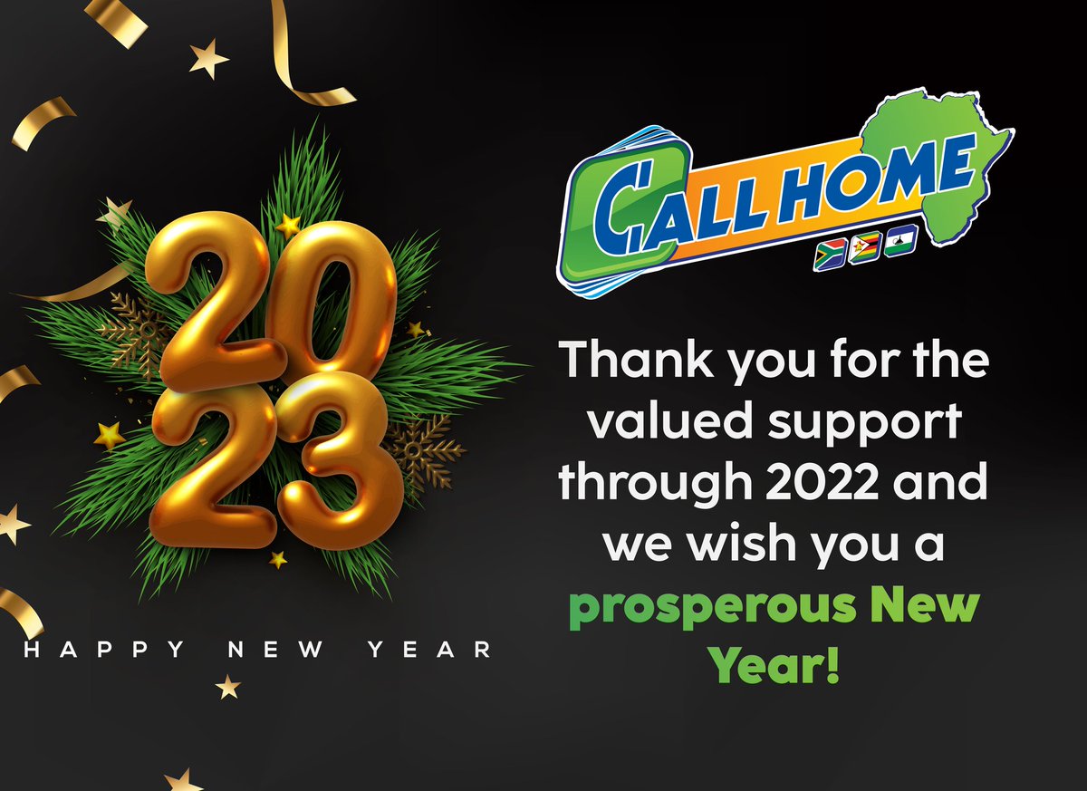 EconetCallHome's tweet photo. As the year 2022 draws to a close, Econet Call Home would like to thank all its Valued Subscribers for their continued support throughout the year.

We  would like to wish everyone a Happy and Prosperous 2023. 

#2023Together

Call Home, "Where Life and Love have No Borders!" https://t.co/fKjL1041KB