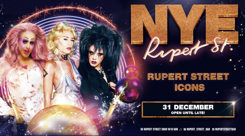 New Years Eve! Rupert Street Icons @heidiliscious @djladylloyd @djtastytim 31/12/22 open till late #newyear #lgbtq #2023