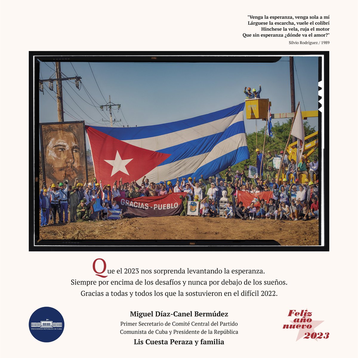 Con nuestra postal de este año queremos honrar y agradecer a todos los que tendieron una mano cuando Pinar del Río lo necesitó. Gracias, #Cuba, por seguir levantando la esperanza. #JuntarYVencer