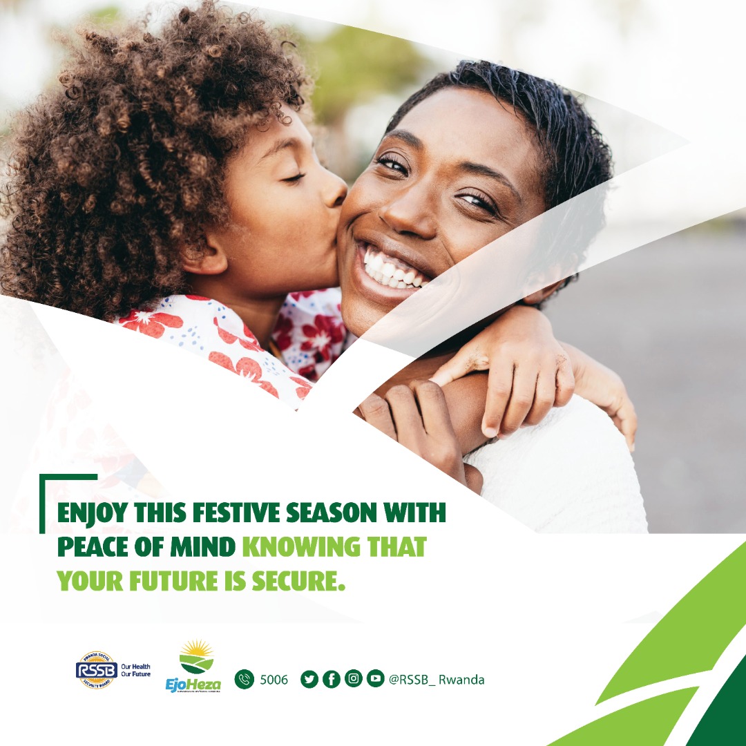 RSSB_Rwanda's tweet photo. Enjoy this ๐๐ฒ๐๐๐ถ๐๐ฒ ๐๐ฒ๐ฎ๐๐ผ๐ป with peace of mind knowing that your future is secure with the #EjoHeza Savings Scheme.
Dial *506# to start saving today.
#MemberFirst #ASaferFuture
#HappyNewYear https://t.co/UpYpxGRmYe