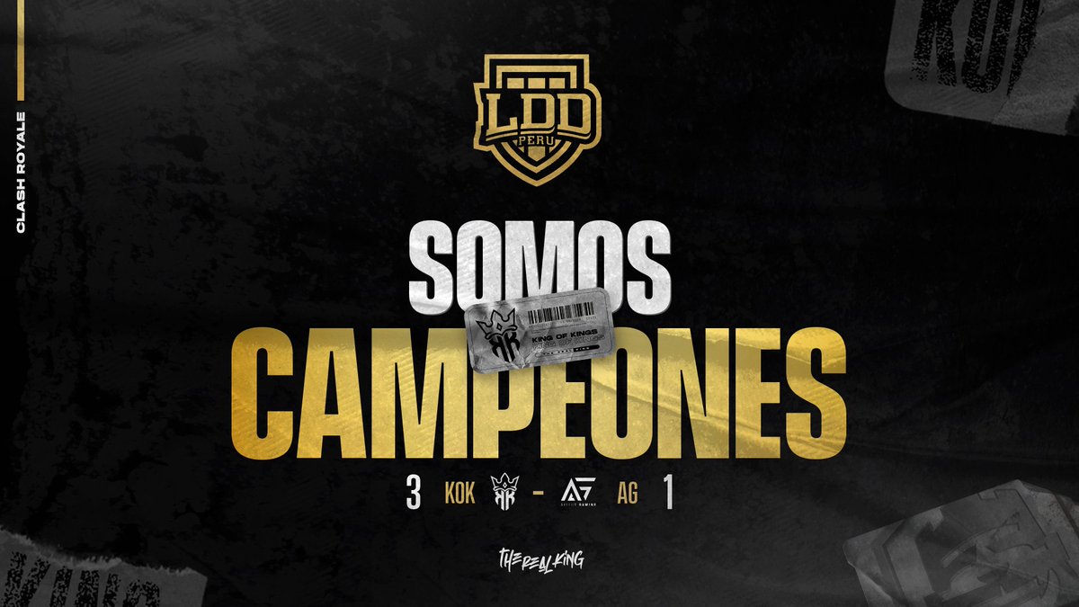 KingOfKings_GG's tweet photo. #Resultados 💛

¡CAMPEONES!🥳
El último título del año en la escena peruana es para los reyes, con esto tenemos la vitrina llena en logros y a esperar un 2023 fabuloso.
Agradecidos con @LDD_PERU 
Y contentos de vengar a nuestros amigos choclos.

GG! @AyllusGaming 

#TheRealKing👑 https://t.co/ddNwN0DzMV