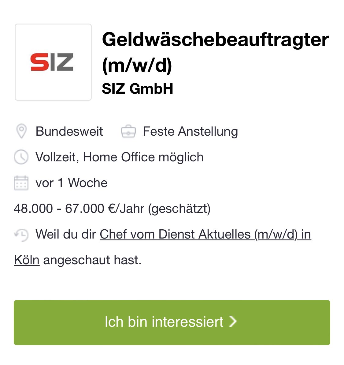 Job-Beschreibung am Limit