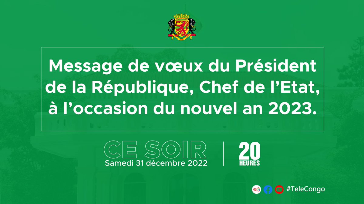 Ce soir, à partir de 20h, sur #TeleCongo.