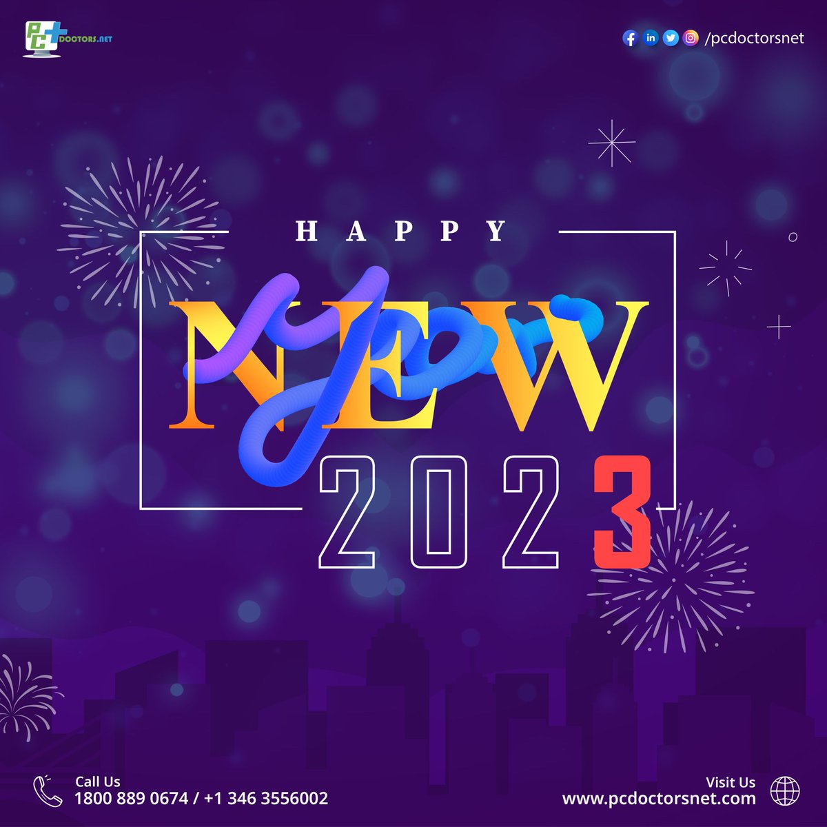 pcdoctorsnet's tweet photo. New Year brings a lot of new hope and excitement for another 365 days. We pray for your well-being, peace, and prosperity.

PC Doctors .NET wishes you all a very happy and blessed new year.

#HappyNewYear2023 #pcdoctorsnet #NewYear2023 https://t.co/vIoGaV3KWJ