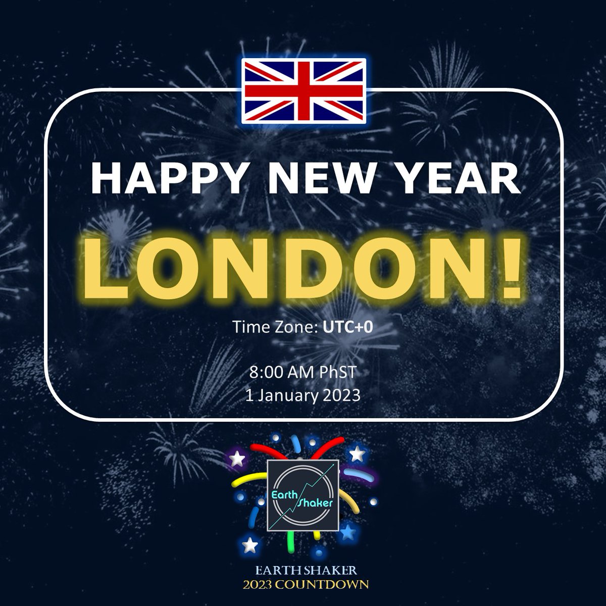 HAPPY NEW YEAR, LONDON (UNITED KINGDOM)!🤩

Time zone: UTC+0
8:00 AM PhST (1 January 2023)