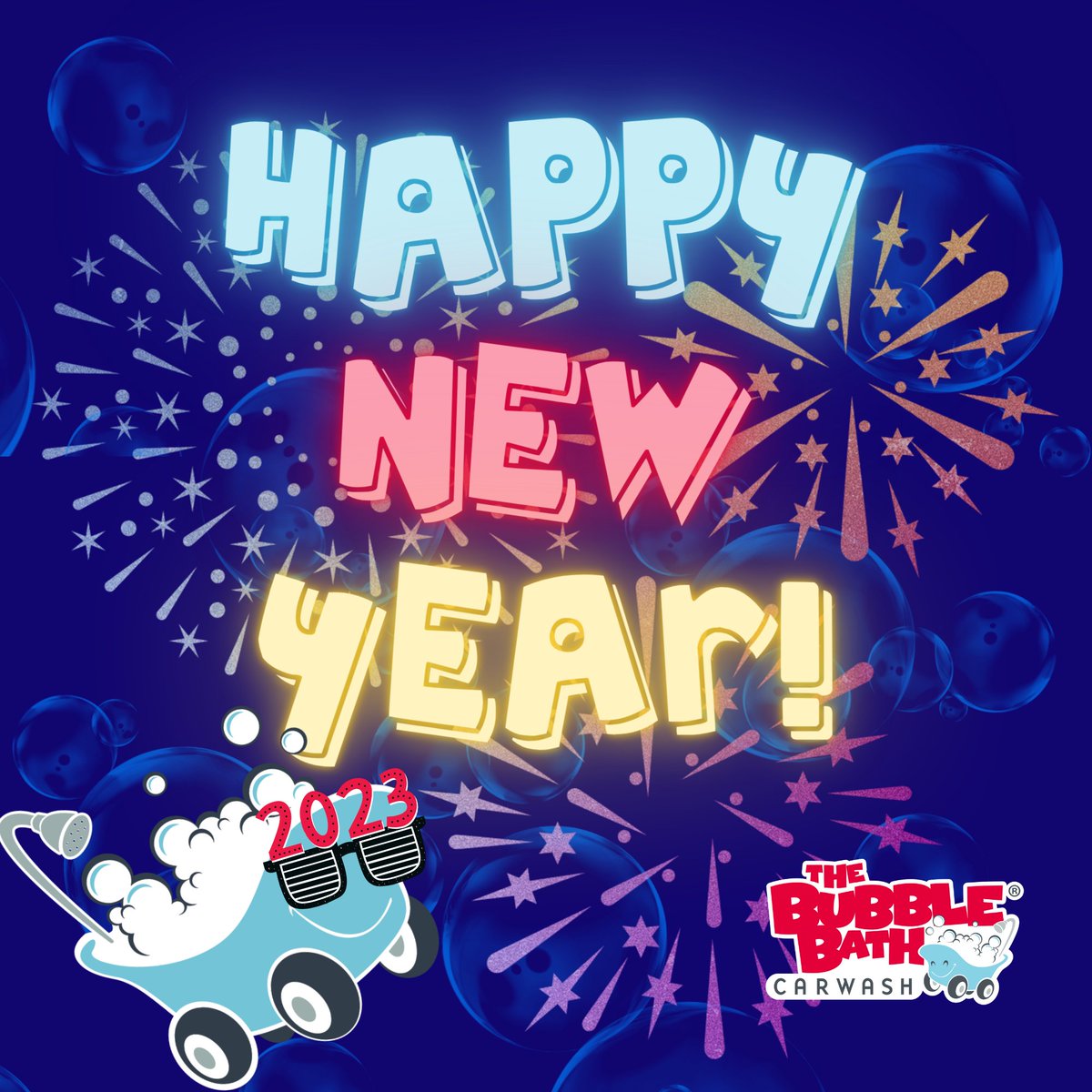 Happy New Year! All locations are open until 7 pm today so you can drive into 2023 with a shiny, clean car. 😀 All locations will be closed tomorrow, Jan. 1.