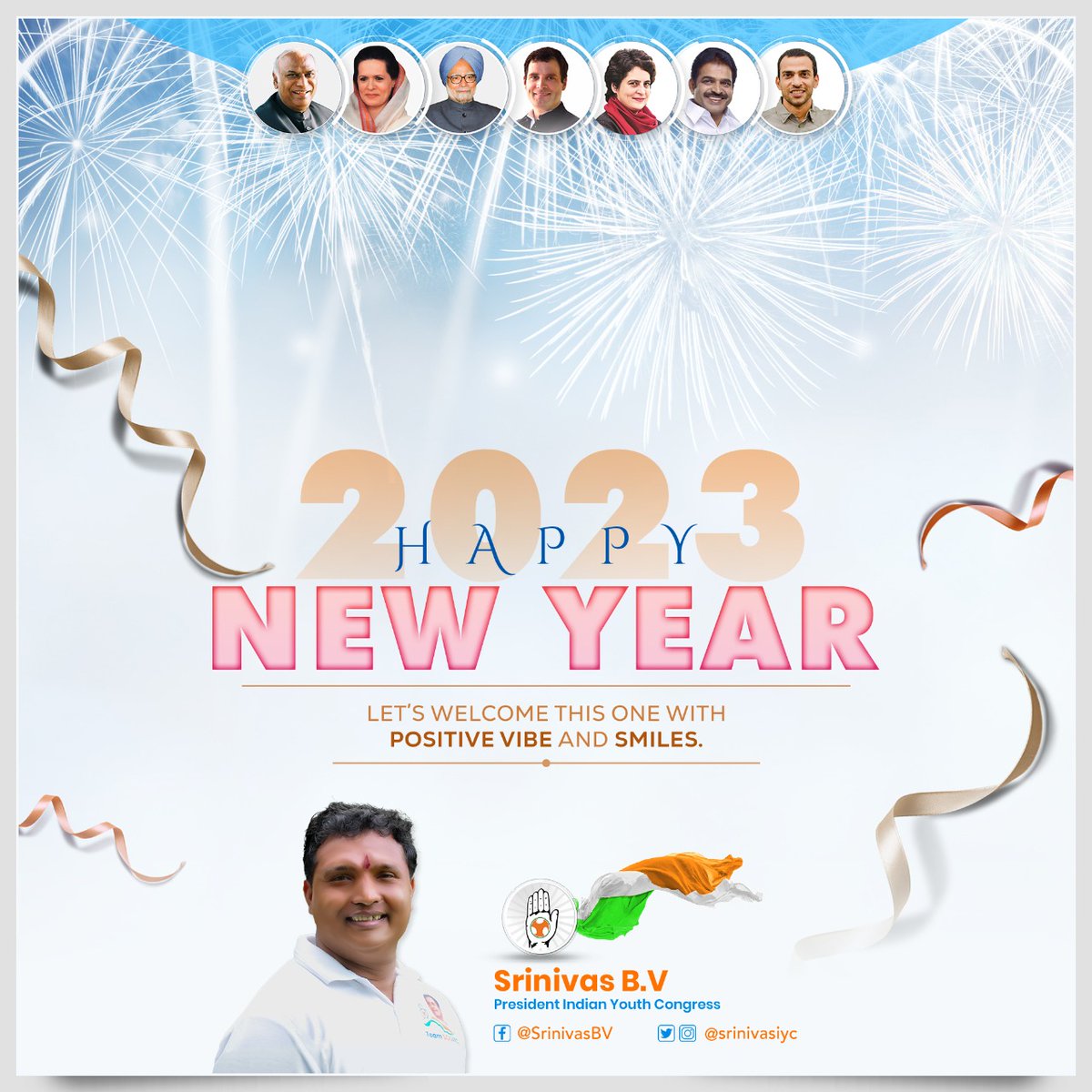 srinivasiyc's tweet photo. 2022 passed with all the beautiful memories, and here arrives 2023. 

I wish and pray that this coming year shall be harmonious, healthy, and prosperous for the nation. 

Let's welcome this one with positive vibe and smiles.

Happy New Year, everyone!🎈 https://t.co/RbPeieJV44